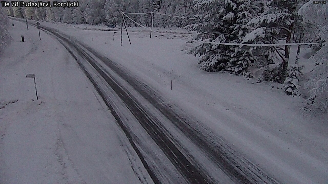 Weather Camera Image Väg 78 Pudasjärvi, Korpijoki, Pudasjärvi, Pohjois-Pohjanmaa