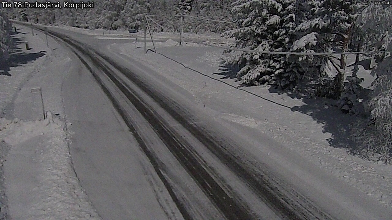 Weather Camera Image Road 78 Pudasjärvi, Korpijoki, Pudasjärvi, Pohjois-Pohjanmaa