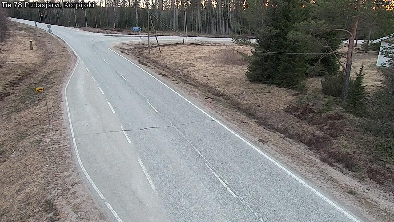 Weather Camera Image Road 78 Pudasjärvi, Korpijoki, Pudasjärvi, Pohjois-Pohjanmaa