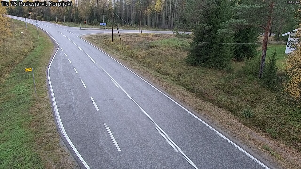 Weather Camera Image Road 78 Pudasjärvi, Korpijoki, Pudasjärvi, Pohjois-Pohjanmaa