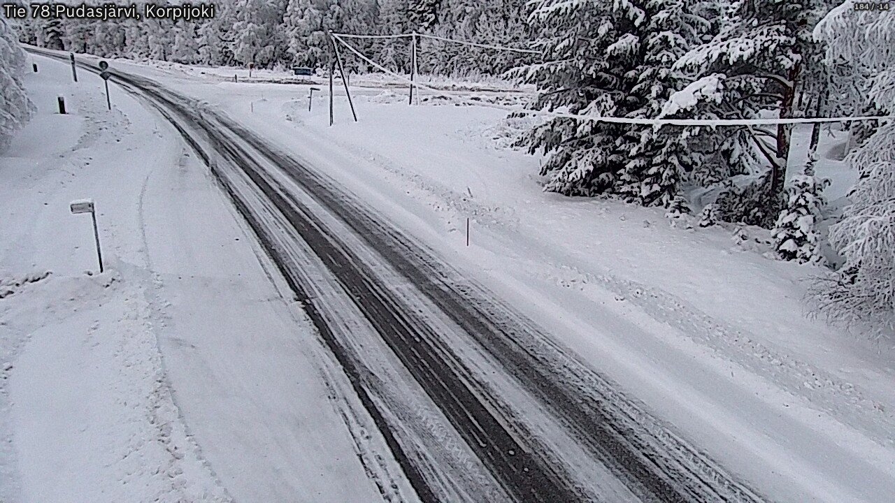 Weather Camera Image Väg 78 Pudasjärvi, Korpijoki, Pudasjärvi, Pohjois-Pohjanmaa