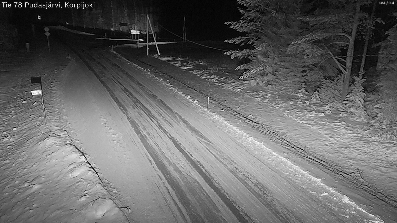 Weather Camera Image Road 78 Pudasjärvi, Korpijoki, Pudasjärvi, Pohjois-Pohjanmaa