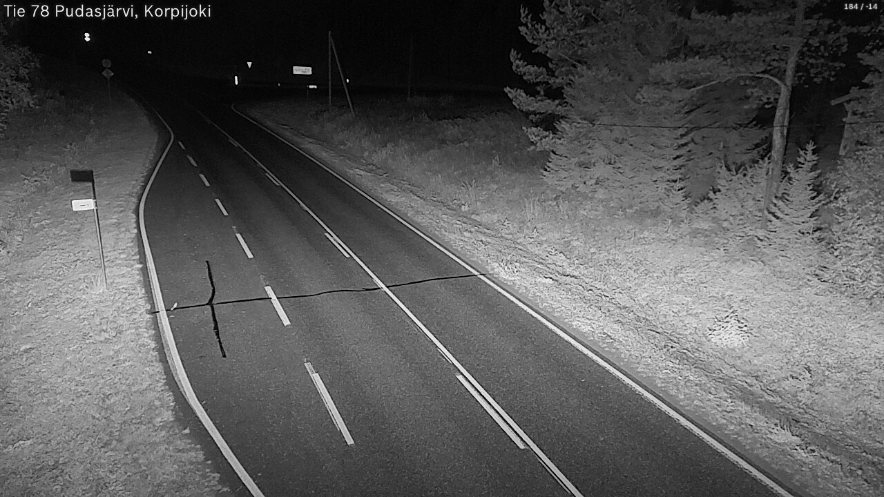Weather Camera Image Road 78 Pudasjärvi, Korpijoki, Pudasjärvi, Pohjois-Pohjanmaa