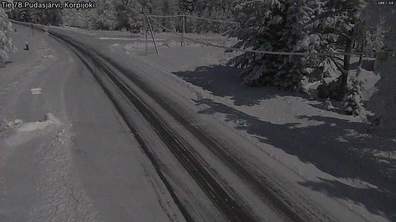 Weather Camera Image Väg 78 Pudasjärvi, Korpijoki, Pudasjärvi, Pohjois-Pohjanmaa