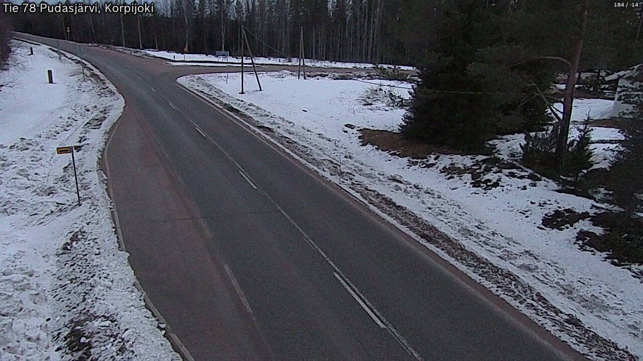 Kelikamerat Kuva Tie 78 Pudasjärvi, Korpijo, Pudasjärvi, Pohjois-Pohjanmaa