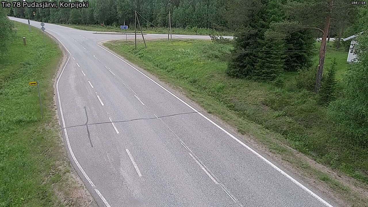 Weather Camera Image Väg 78 Pudasjärvi, Korpijoki, Pudasjärvi, Pohjois-Pohjanmaa