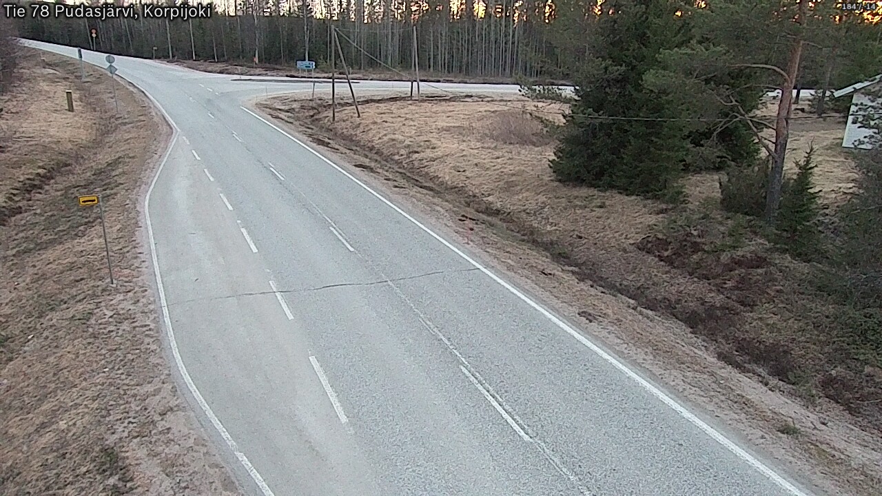 Weather Camera Image Road 78 Pudasjärvi, Korpijoki, Pudasjärvi, Pohjois-Pohjanmaa