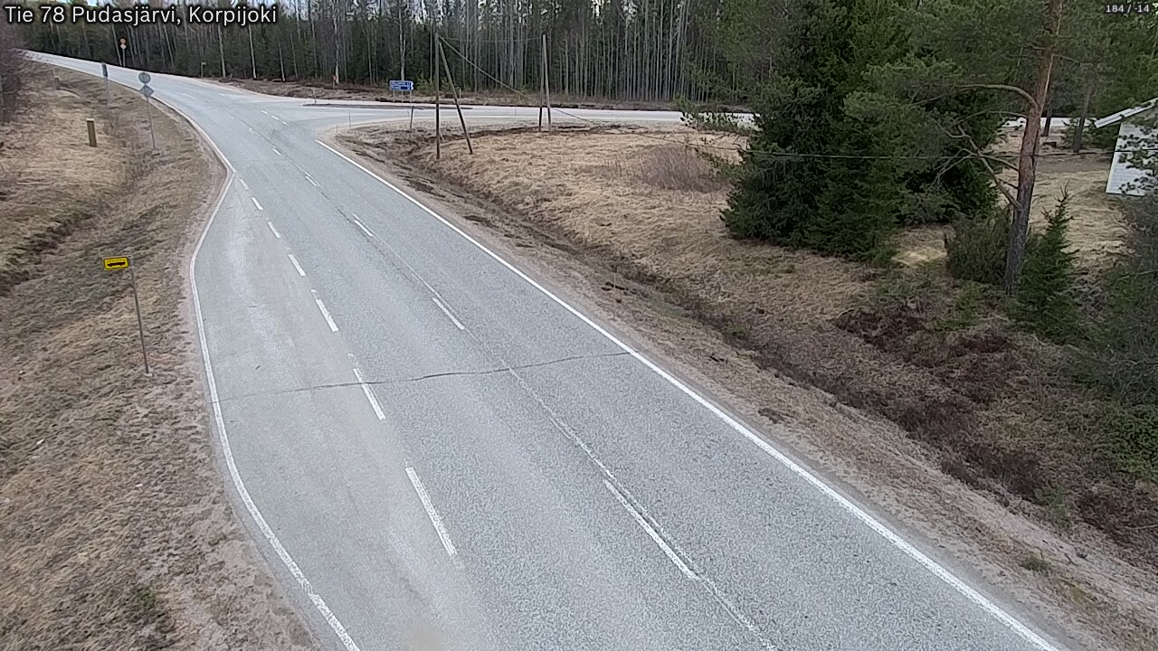 Weather Camera Image Road 78 Pudasjärvi, Korpijoki, Pudasjärvi, Pohjois-Pohjanmaa
