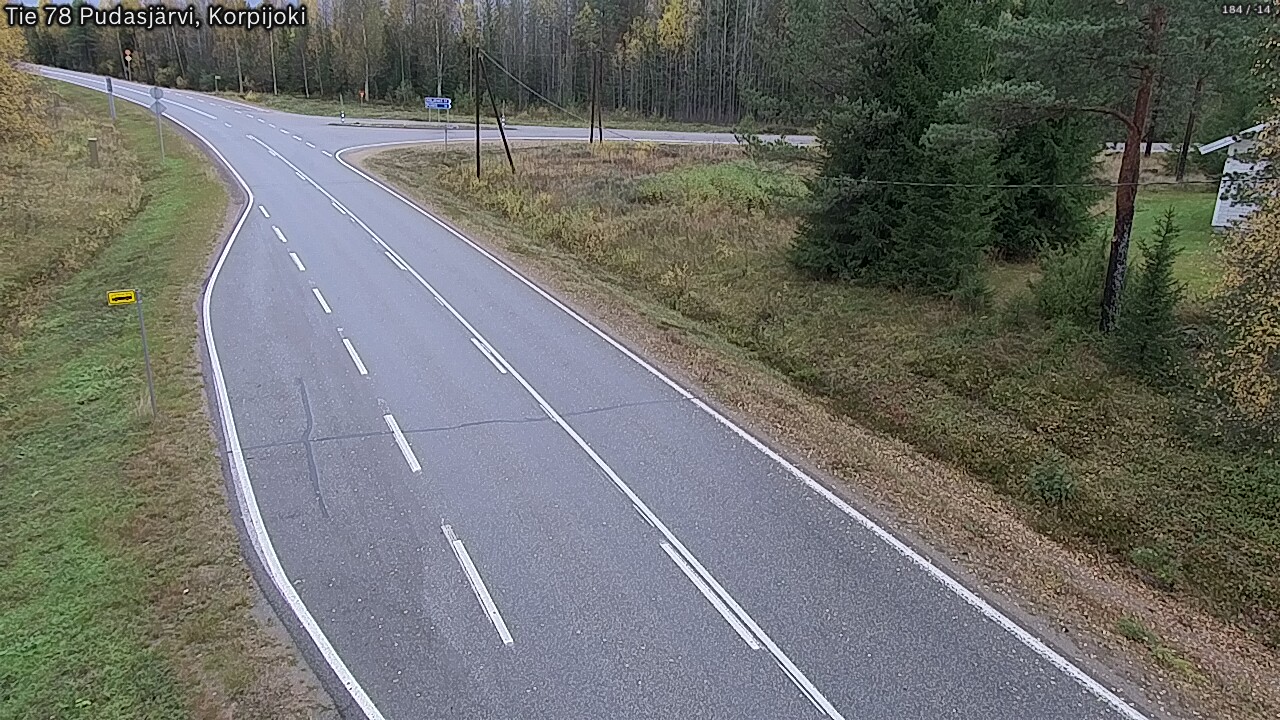 Weather Camera Image Road 78 Pudasjärvi, Korpijoki, Pudasjärvi, Pohjois-Pohjanmaa