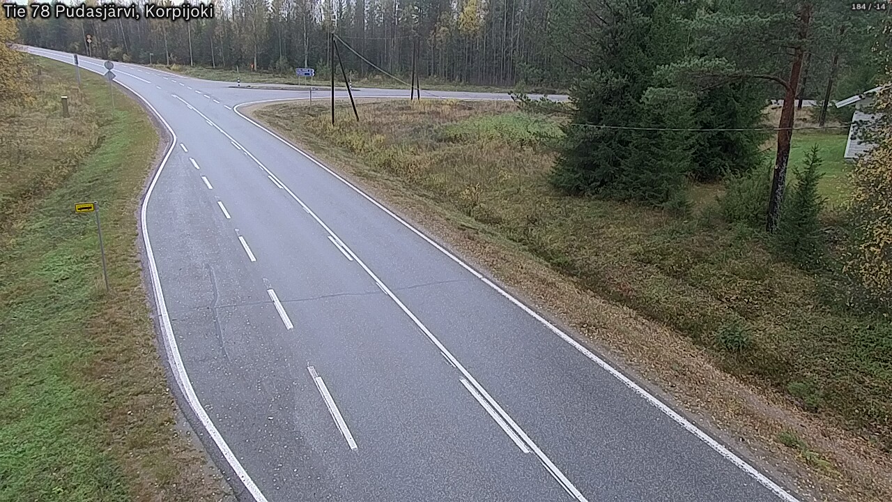 Weather Camera Image Väg 78 Pudasjärvi, Korpijoki, Pudasjärvi, Pohjois-Pohjanmaa