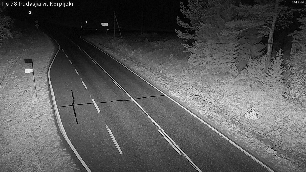 Weather Camera Image Road 78 Pudasjärvi, Korpijoki, Pudasjärvi, Pohjois-Pohjanmaa