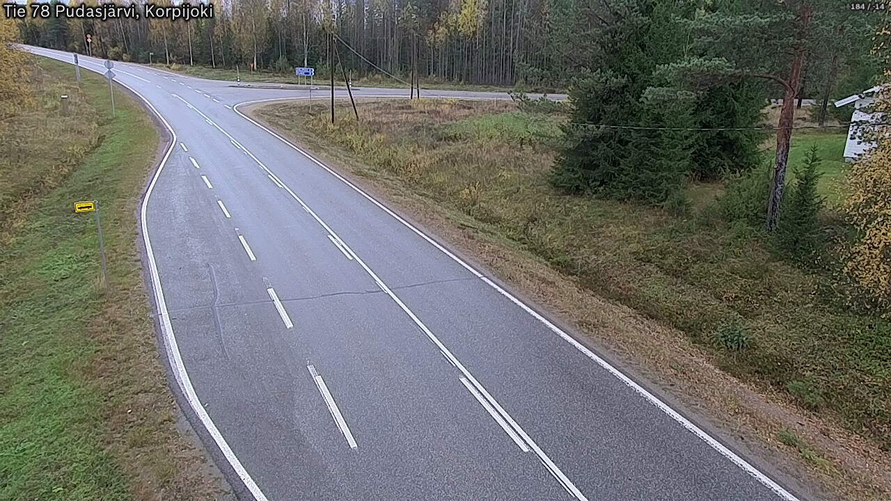 Weather Camera Image Road 78 Pudasjärvi, Korpijoki, Pudasjärvi, Pohjois-Pohjanmaa