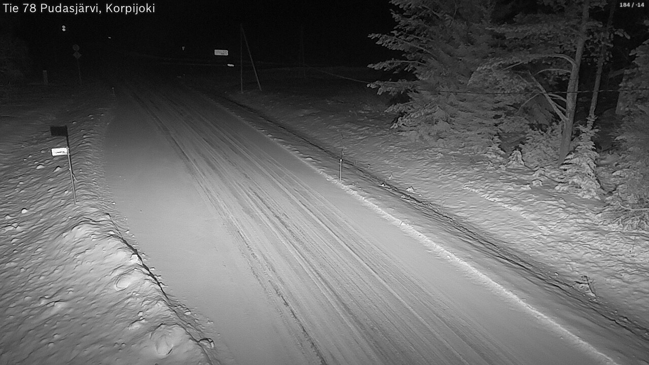 Weather Camera Image Road 78 Pudasjärvi, Korpijoki, Pudasjärvi, Pohjois-Pohjanmaa