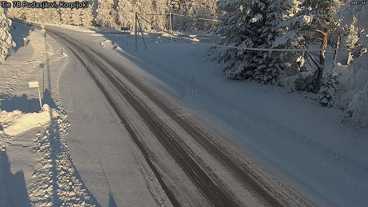 Weather Camera Image Road 78 Pudasjärvi, Korpijoki, Pudasjärvi, Pohjois-Pohjanmaa