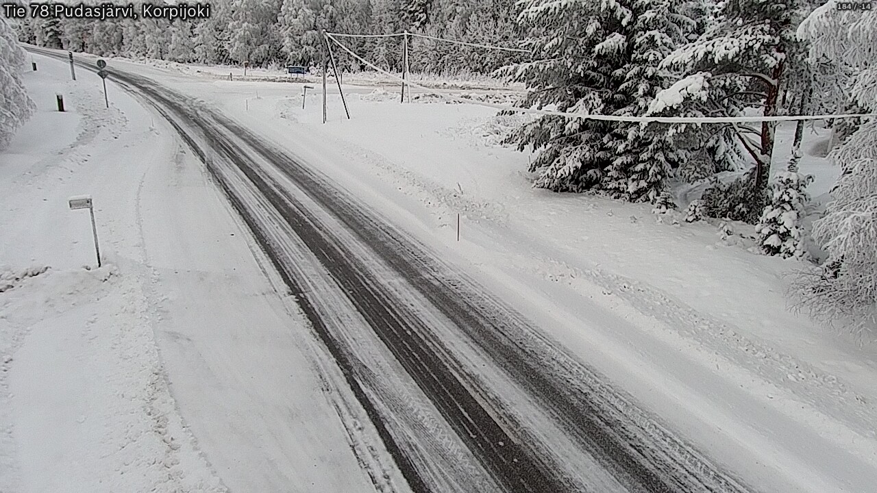 Weather Camera Image Väg 78 Pudasjärvi, Korpijoki, Pudasjärvi, Pohjois-Pohjanmaa