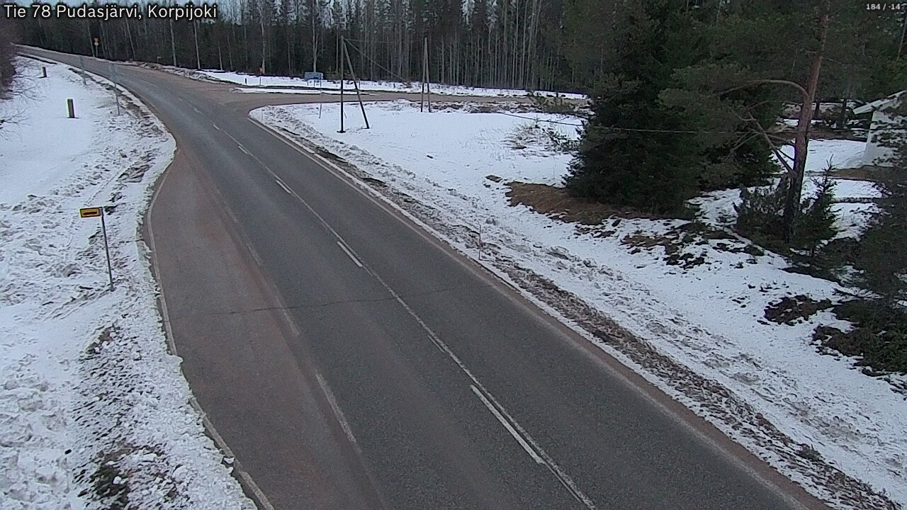 Kelikamerat Kuva Tie 78 Pudasjärvi, Korpijo, Pudasjärvi, Pohjois-Pohjanmaa