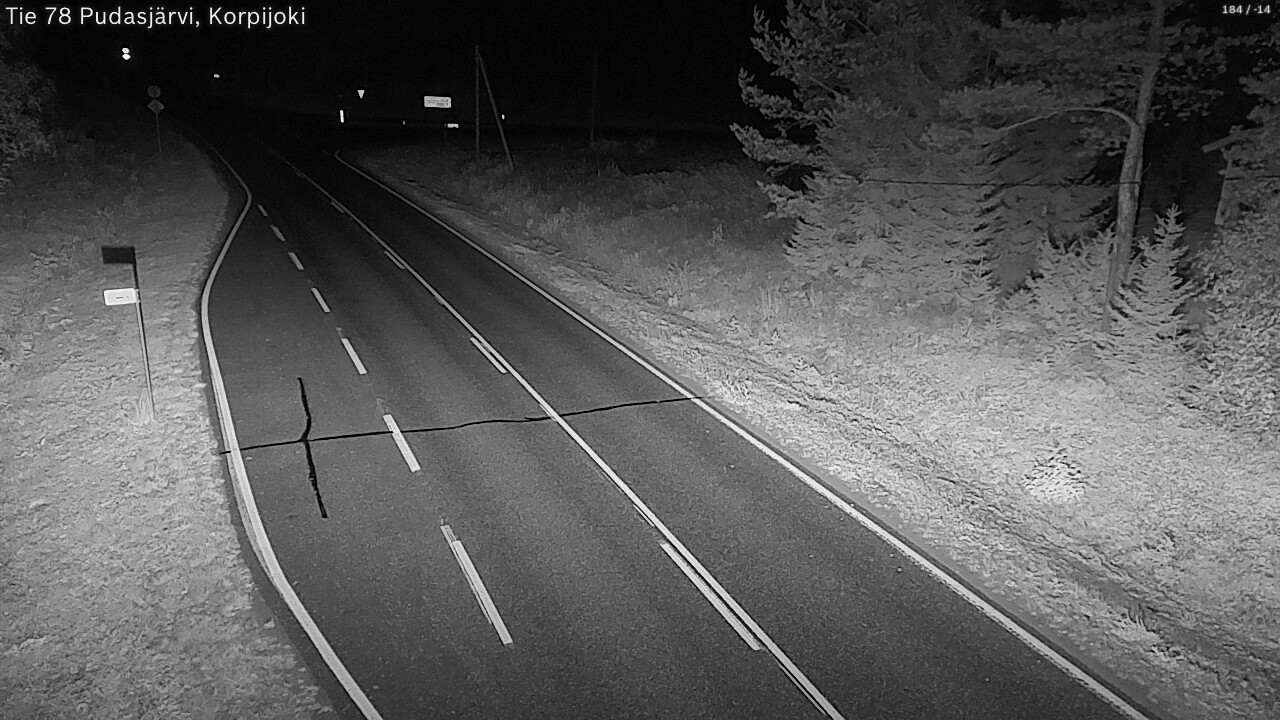Weather Camera Image Road 78 Pudasjärvi, Korpijoki, Pudasjärvi, Pohjois-Pohjanmaa