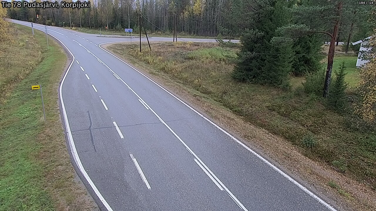 Weather Camera Image Road 78 Pudasjärvi, Korpijoki, Pudasjärvi, Pohjois-Pohjanmaa