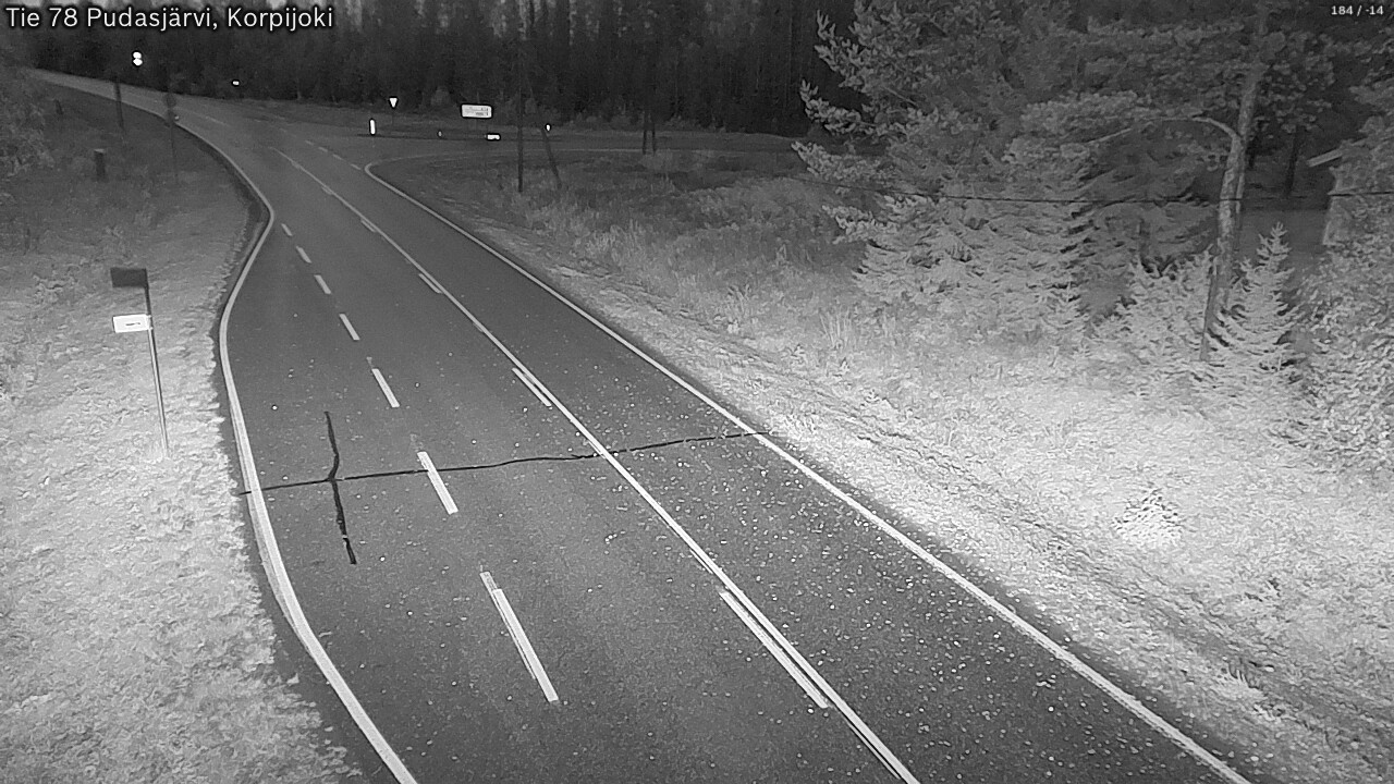 Weather Camera Image Road 78 Pudasjärvi, Korpijoki, Pudasjärvi, Pohjois-Pohjanmaa