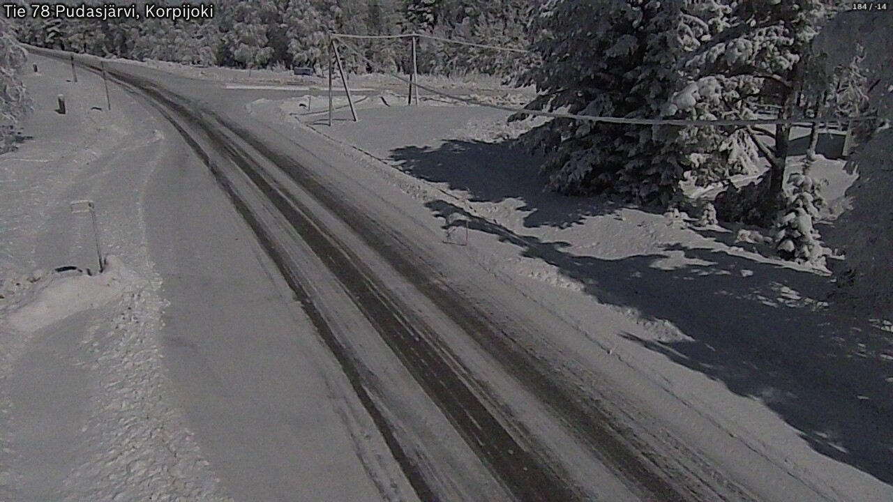Weather Camera Image Road 78 Pudasjärvi, Korpijoki, Pudasjärvi, Pohjois-Pohjanmaa