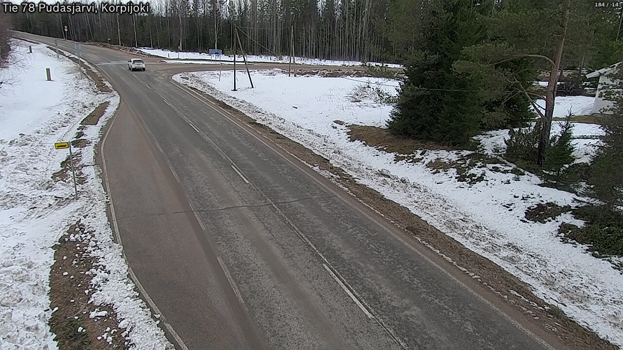 Weather Camera Image Väg 78 Pudasjärvi, Korpijoki, Pudasjärvi, Pohjois-Pohjanmaa