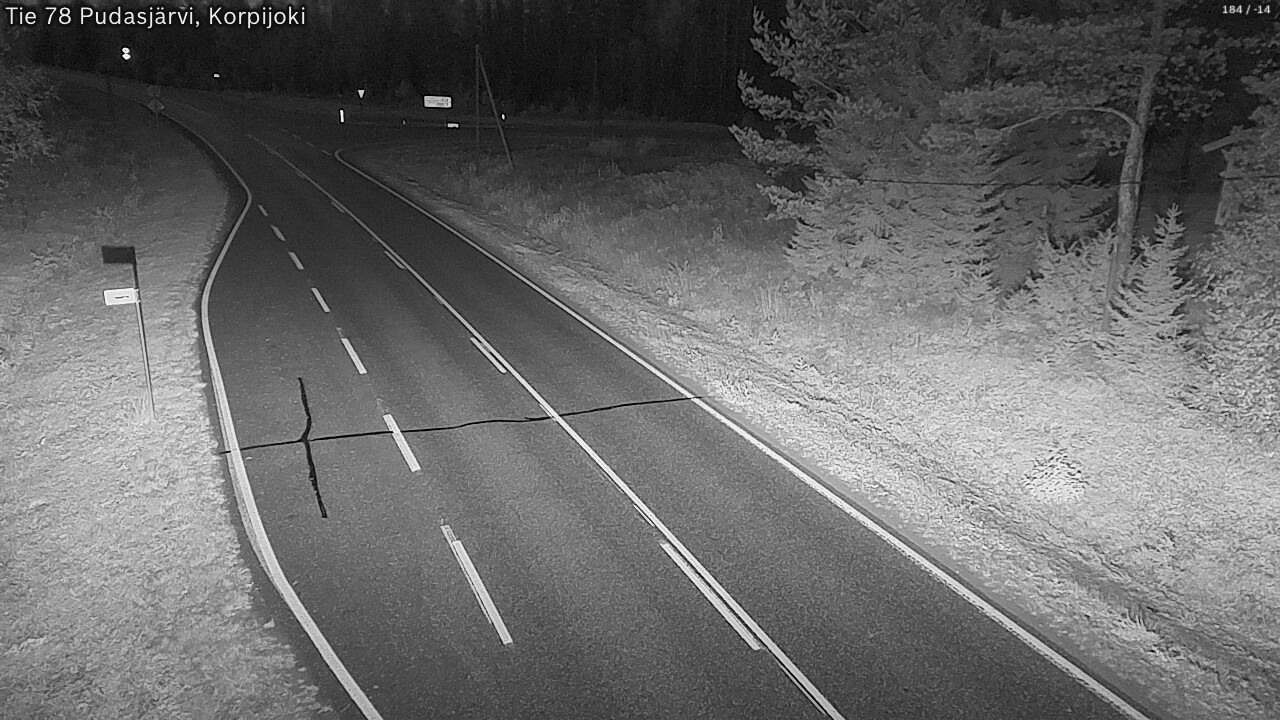 Weather Camera Image Road 78 Pudasjärvi, Korpijoki, Pudasjärvi, Pohjois-Pohjanmaa