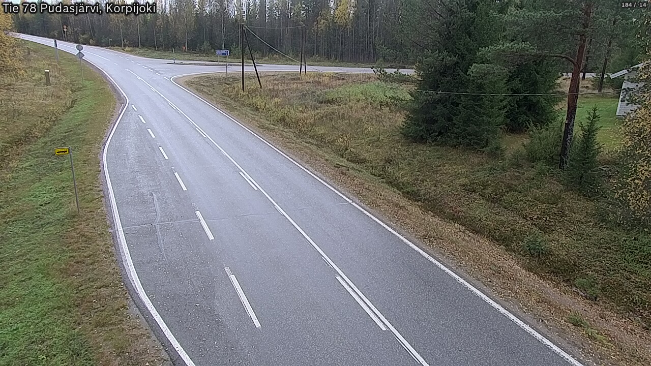 Weather Camera Image Väg 78 Pudasjärvi, Korpijoki, Pudasjärvi, Pohjois-Pohjanmaa