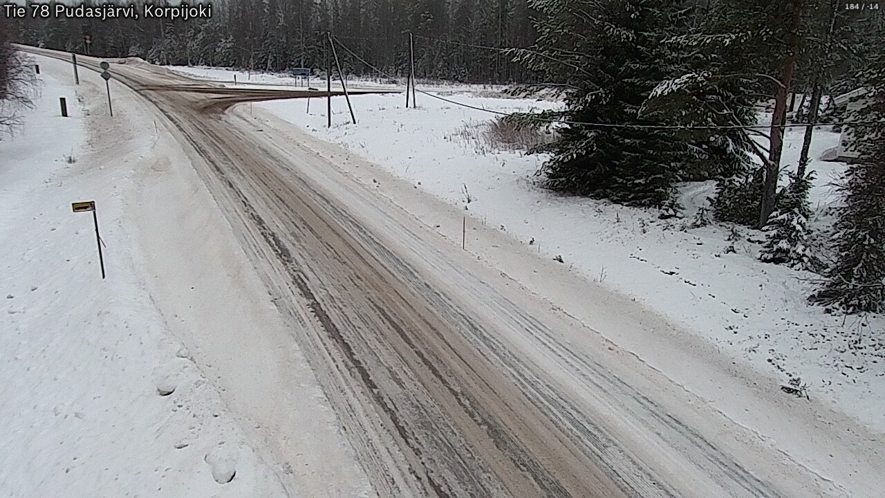 Weather Camera Image Road 78 Pudasjärvi, Korpijoki, Pudasjärvi, Pohjois-Pohjanmaa
