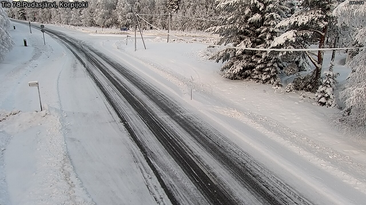 Weather Camera Image Väg 78 Pudasjärvi, Korpijoki, Pudasjärvi, Pohjois-Pohjanmaa
