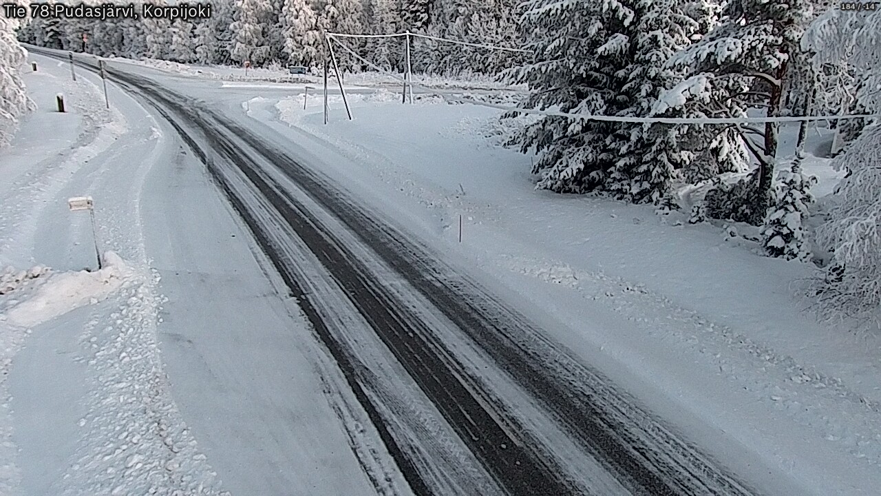 Weather Camera Image Road 78 Pudasjärvi, Korpijoki, Pudasjärvi, Pohjois-Pohjanmaa