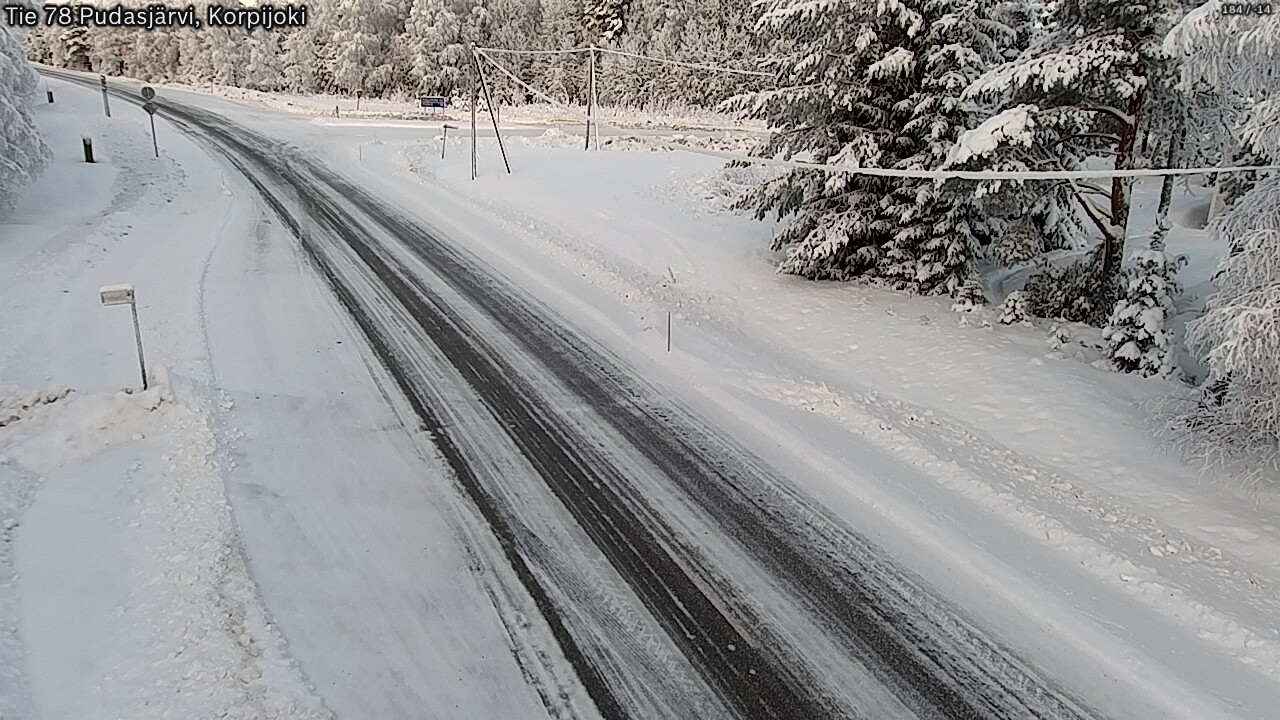Weather Camera Image Väg 78 Pudasjärvi, Korpijoki, Pudasjärvi, Pohjois-Pohjanmaa