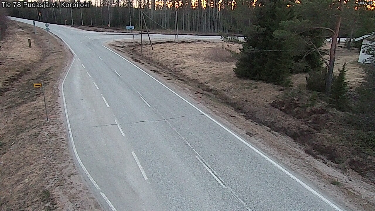 Weather Camera Image Road 78 Pudasjärvi, Korpijoki, Pudasjärvi, Pohjois-Pohjanmaa