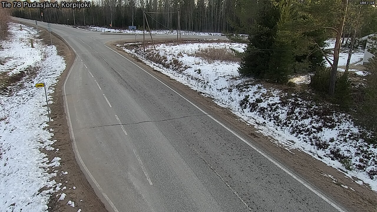 Weather Camera Image Road 78 Pudasjärvi, Korpijoki, Pudasjärvi, Pohjois-Pohjanmaa
