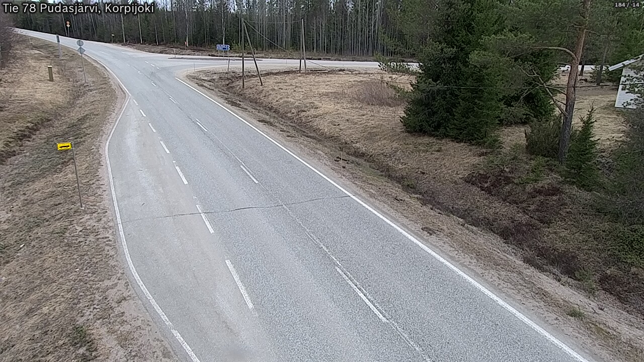 Weather Camera Image Road 78 Pudasjärvi, Korpijoki, Pudasjärvi, Pohjois-Pohjanmaa