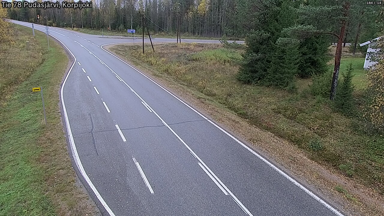 Weather Camera Image Väg 78 Pudasjärvi, Korpijoki, Pudasjärvi, Pohjois-Pohjanmaa