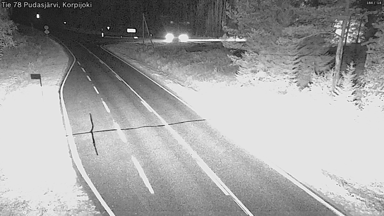 Weather Camera Image Road 78 Pudasjärvi, Korpijoki, Pudasjärvi, Pohjois-Pohjanmaa