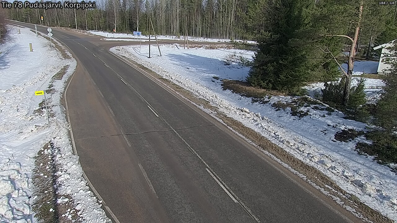 Weather Camera Image Väg 78 Pudasjärvi, Korpijoki, Pudasjärvi, Pohjois-Pohjanmaa