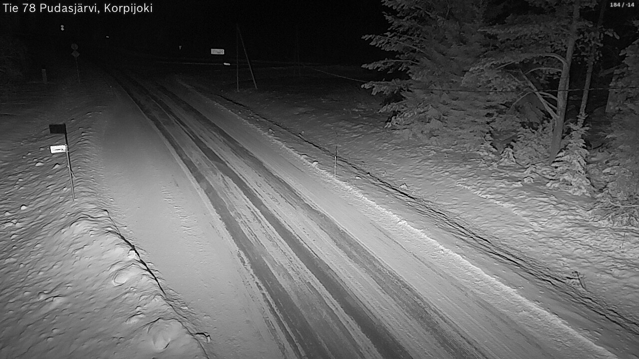 Weather Camera Image Road 78 Pudasjärvi, Korpijoki, Pudasjärvi, Pohjois-Pohjanmaa