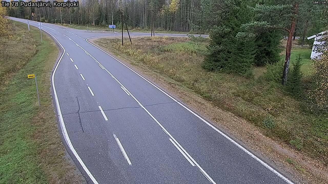Weather Camera Image Väg 78 Pudasjärvi, Korpijoki, Pudasjärvi, Pohjois-Pohjanmaa