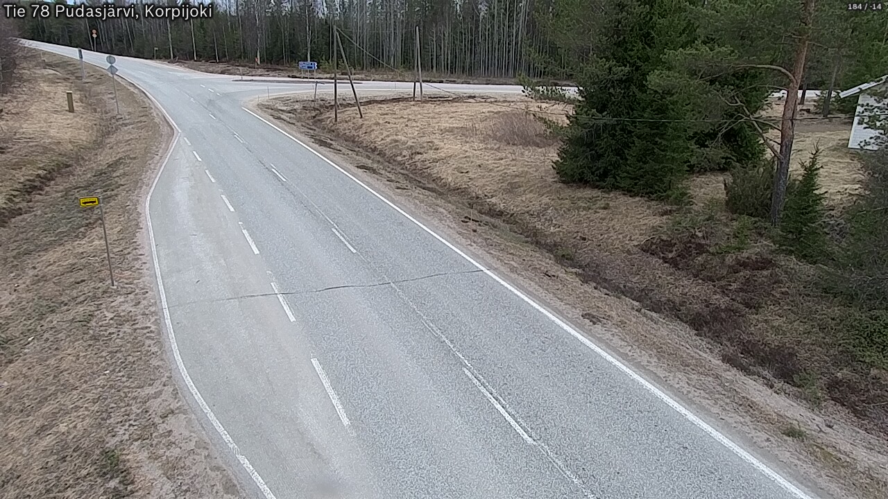 Weather Camera Image Väg 78 Pudasjärvi, Korpijoki, Pudasjärvi, Pohjois-Pohjanmaa