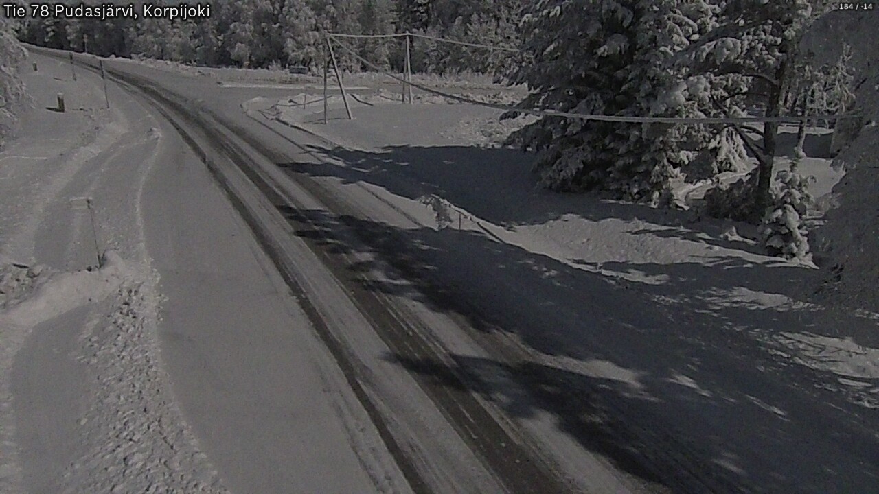 Weather Camera Image Road 78 Pudasjärvi, Korpijoki, Pudasjärvi, Pohjois-Pohjanmaa