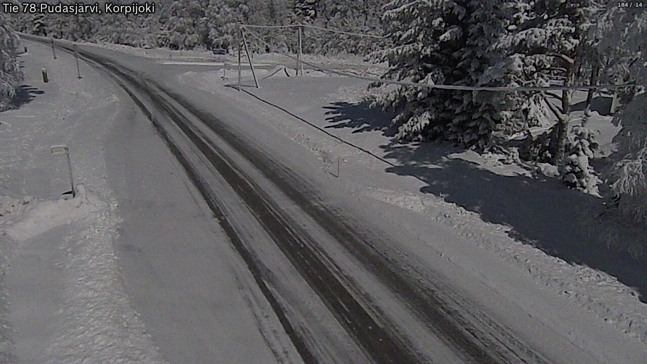Weather Camera Image Road 78 Pudasjärvi, Korpijoki, Pudasjärvi, Pohjois-Pohjanmaa