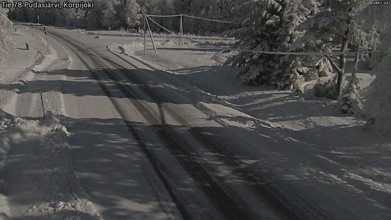 Weather Camera Image Road 78 Pudasjärvi, Korpijoki, Pudasjärvi, Pohjois-Pohjanmaa