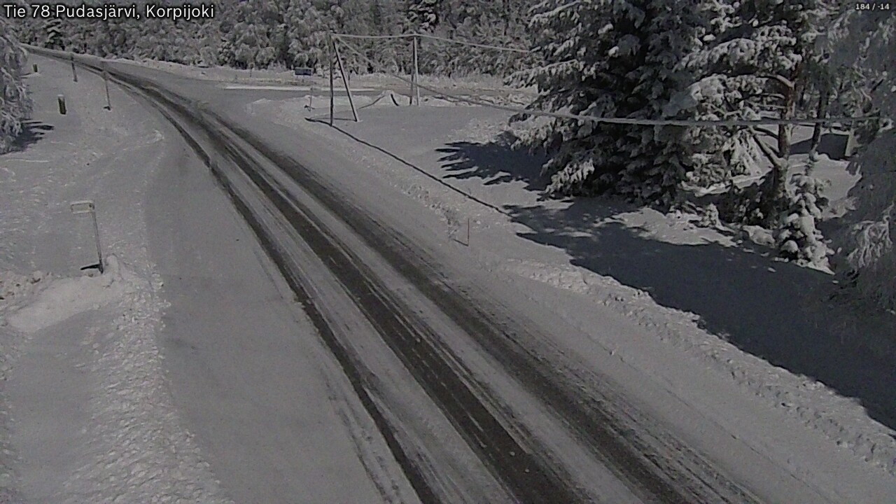 Weather Camera Image Road 78 Pudasjärvi, Korpijoki, Pudasjärvi, Pohjois-Pohjanmaa