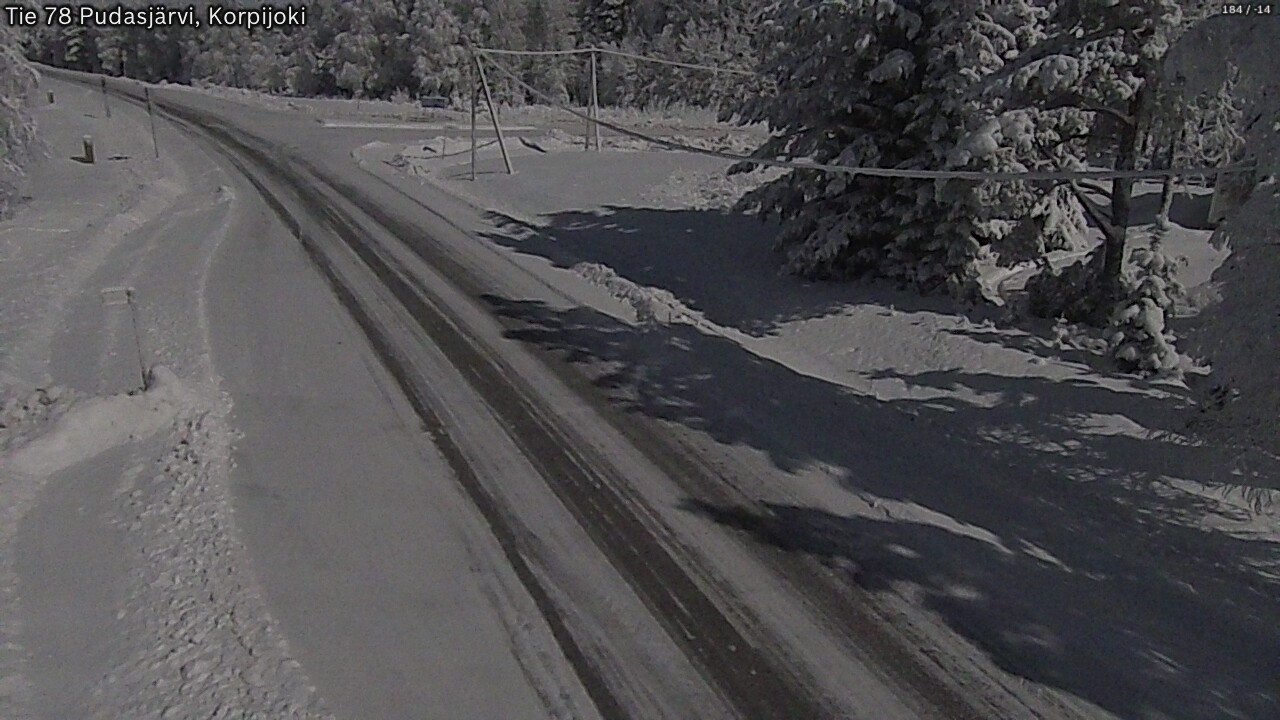 Weather Camera Image Road 78 Pudasjärvi, Korpijoki, Pudasjärvi, Pohjois-Pohjanmaa