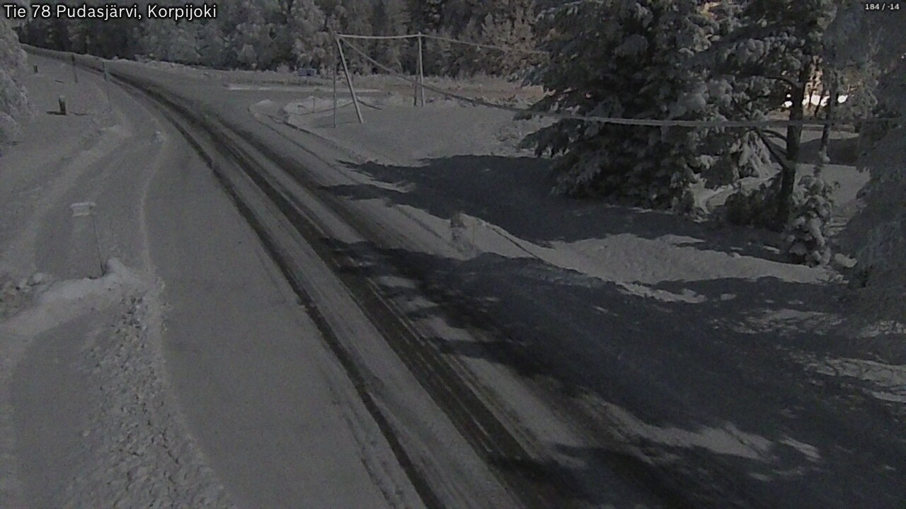 Weather Camera Image Väg 78 Pudasjärvi, Korpijoki, Pudasjärvi, Pohjois-Pohjanmaa