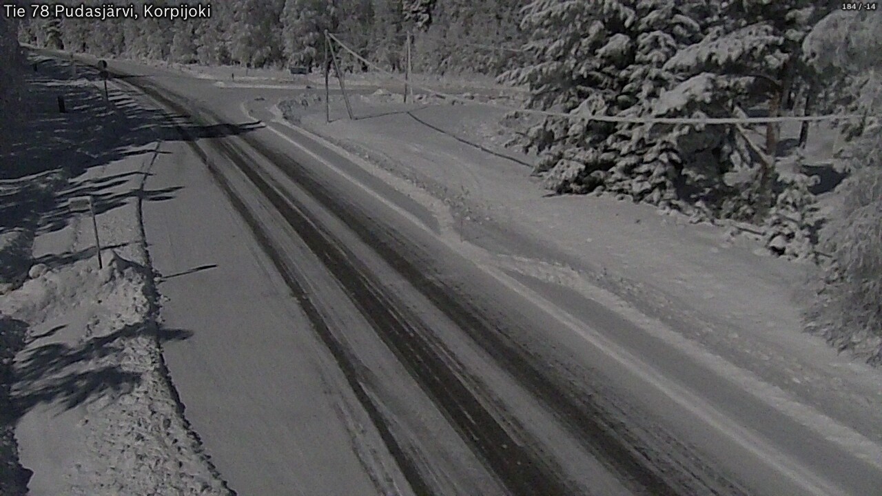 Weather Camera Image Road 78 Pudasjärvi, Korpijoki, Pudasjärvi, Pohjois-Pohjanmaa