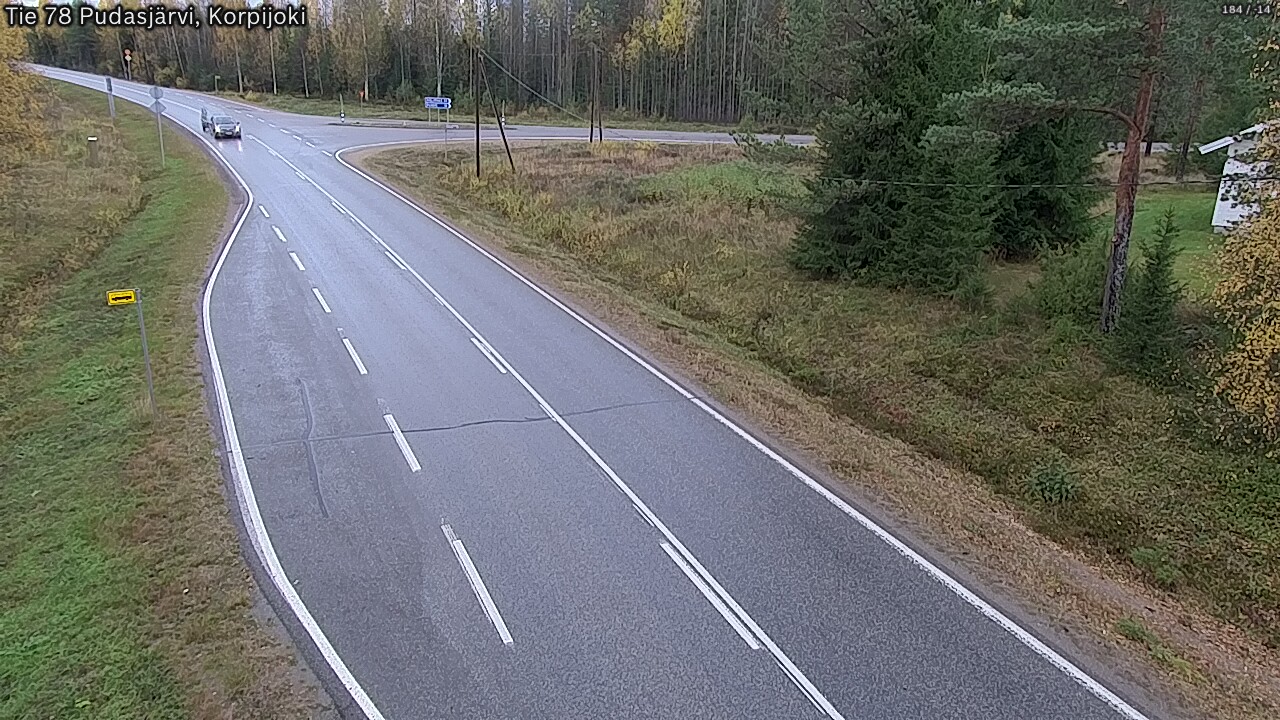 Weather Camera Image Road 78 Pudasjärvi, Korpijoki, Pudasjärvi, Pohjois-Pohjanmaa
