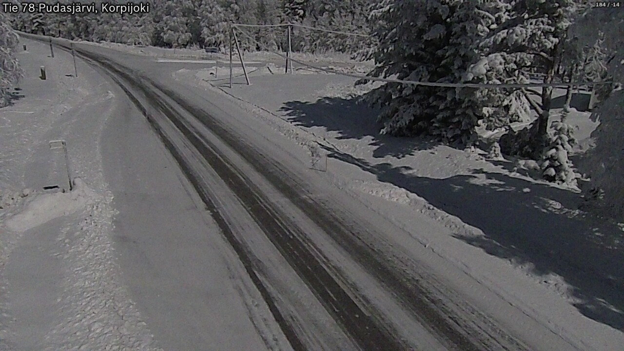 Weather Camera Image Road 78 Pudasjärvi, Korpijoki, Pudasjärvi, Pohjois-Pohjanmaa