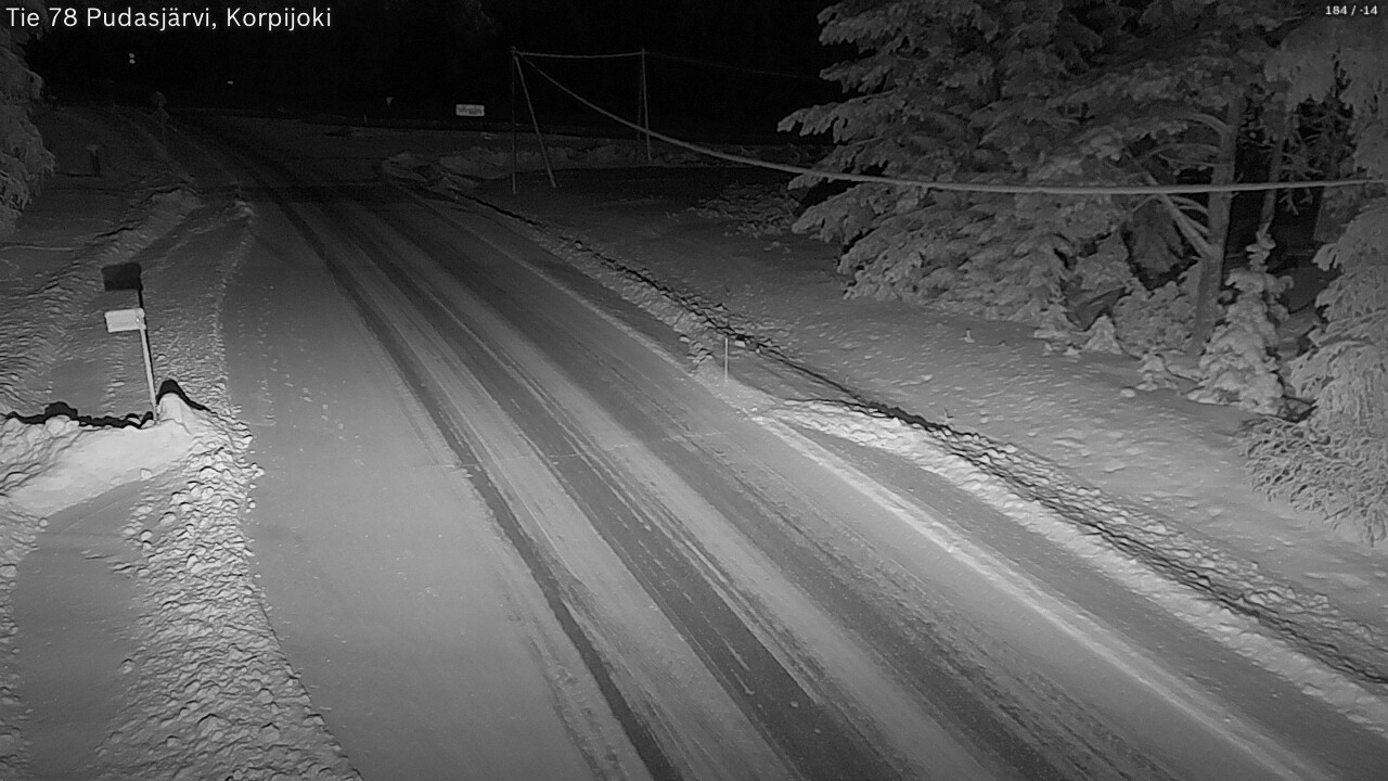 Weather Camera Image Road 78 Pudasjärvi, Korpijoki, Pudasjärvi, Pohjois-Pohjanmaa
